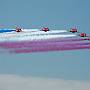 Red Arrows taken during the Weymouth Carnival from the Nothe Pier where they fly directly overhead.