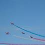 Red Arrows taken during the Weymouth Carnival from the Nothe Pier where they fly directly overhead.