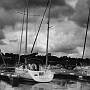 Hamble from Mercury Marina during stormy weather
